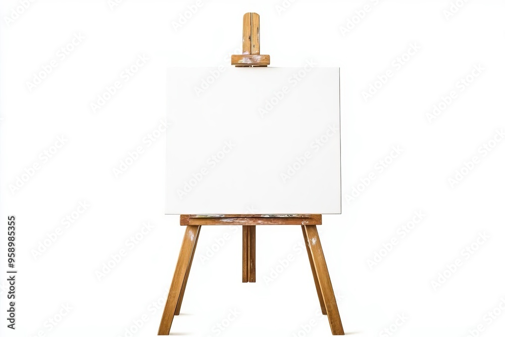 A blank canvas on an easel, perfect for artists to showcase their creativity and imagination. A blank canvas on an easel, perfect for artists to showcase their creativity and imagination.