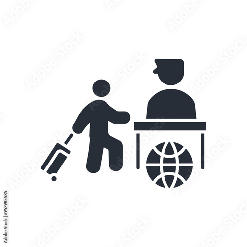 border control icon. vector.Editable stroke.linear style sign for use web design,logo.Symbol illustration.