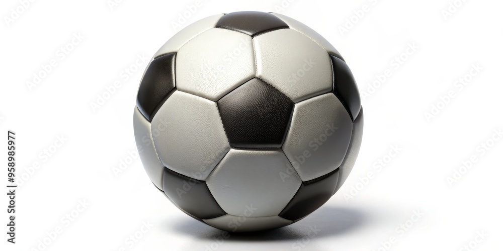 Classic Black and White Soccer Ball, Isolated on White Background, Sports, Football, Game Classic Black and White Soccer Ball, Isolated on White Background, Sports, Football, Game