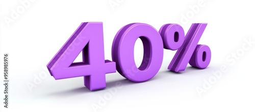 Illustration of a 40 percent icon sign symbol for sales and promotions