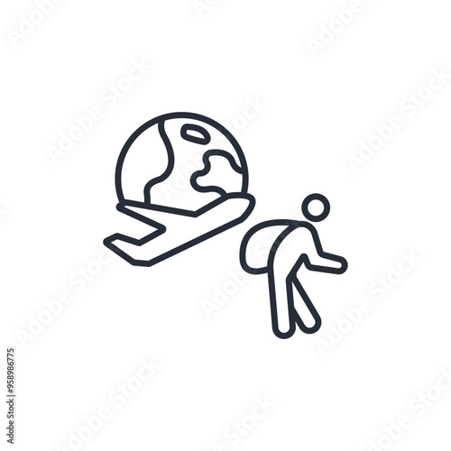 migration icon. vector.Editable stroke.linear style sign for use web design,logo.Symbol illustration.