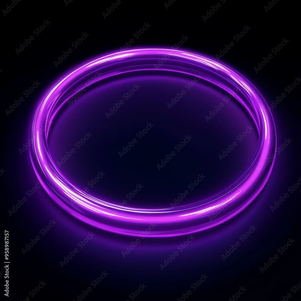 A vibrant and eyecatching purple neon circle is illuminated brilliantly against a dark background, making it perfect for use in digital designs, lively parties, and a variety of futuristic themes A vibrant and eyecatching purple neon circle is illuminated brilliantly against a dark background, making it perfect for use in digital designs, lively parties, and a variety of futuristic themes