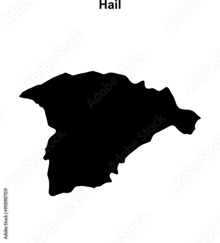 Hail province blank outline map