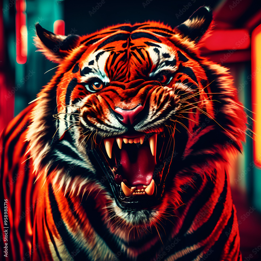 Fototapeta premium angry tiger