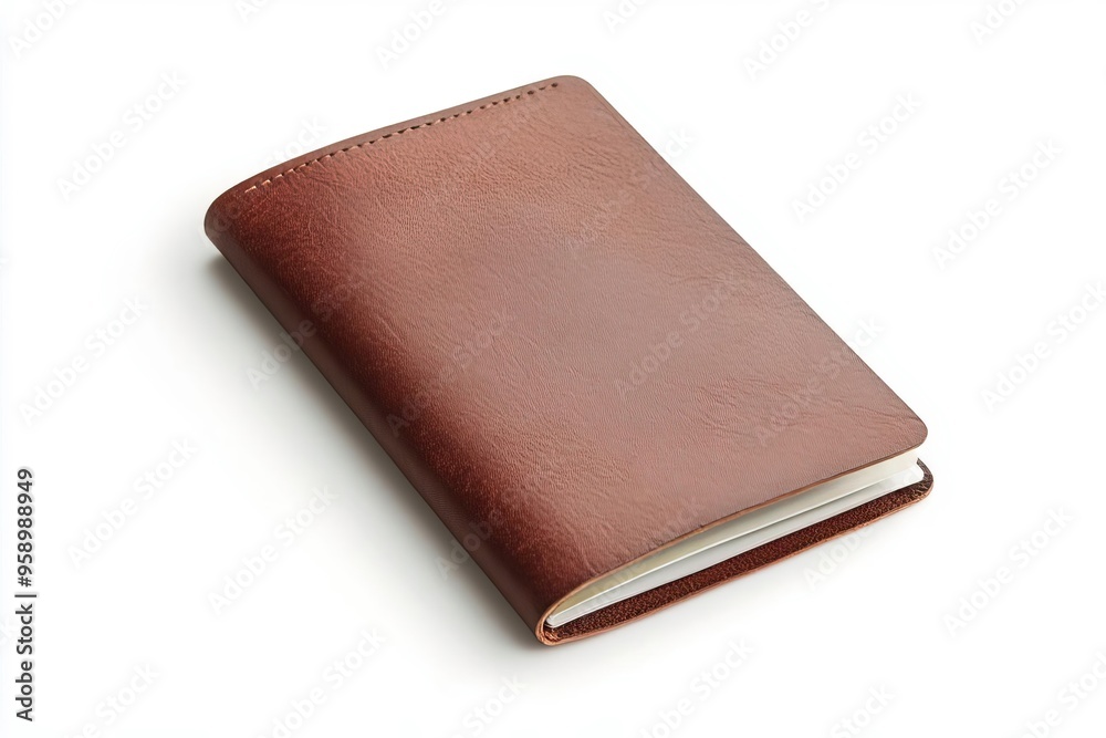 A stylish brown leather notebook with a clean design, perfect for writing, journaling, or note-taking in any setting. A stylish brown leather notebook with a clean design, perfect for writing, journaling, or note-taking in any setting.