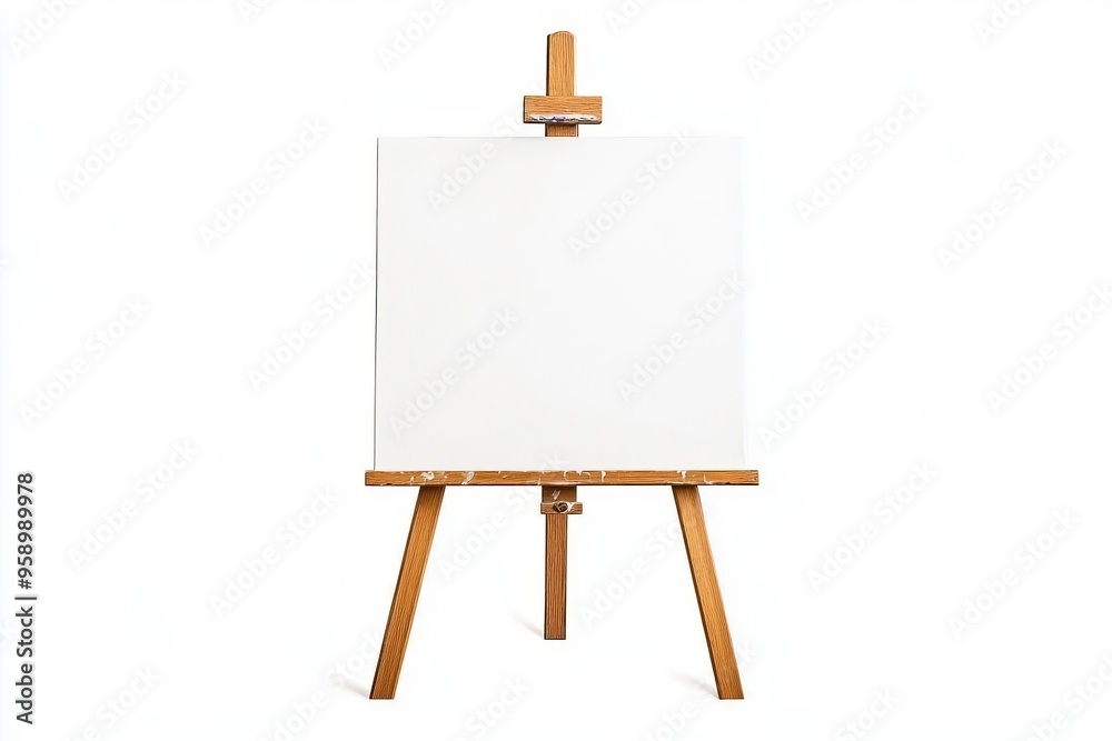 Blank canvas on an easel, perfect for artists to express creativity and imagination in painting or drawing. Blank canvas on an easel, perfect for artists to express creativity and imagination in painting or drawing.
