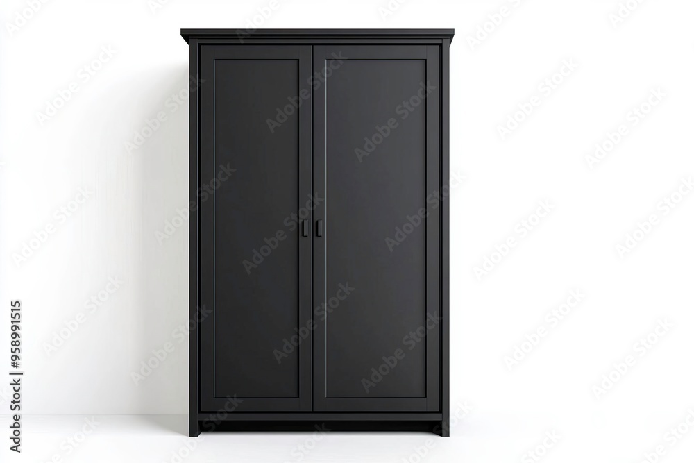 Elegant black wardrobe with a sleek design, perfect for modern living spaces and efficient storage solutions. Elegant black wardrobe with a sleek design, perfect for modern living spaces and efficient storage solutions.