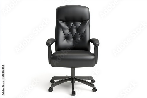 Elegant black office chair with a tufted design, perfect for enhancing professional and stylish workspaces.