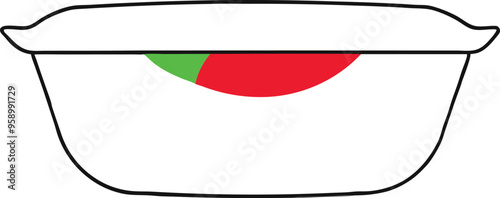Simple outline of a casserole dish for easy cooking and serving with a classic rectangular shape for versatility

