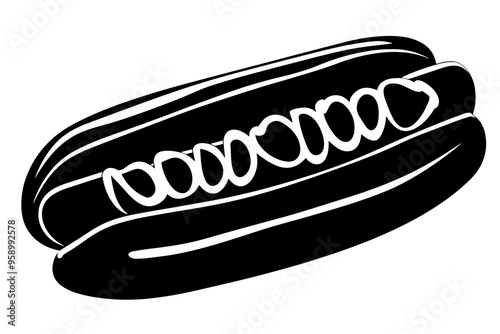 vector silhouette of a Classic Hot Dog