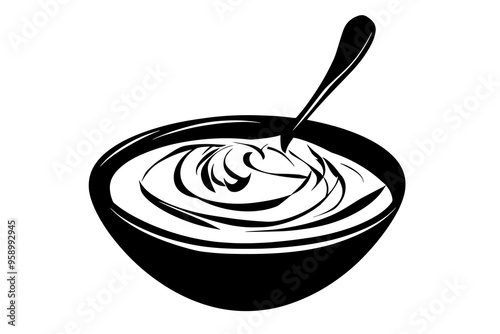 vector silhouette of a Creamy Alfredo