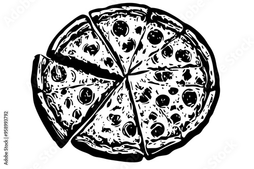 vector silhouette of a Classic Cheese Pie