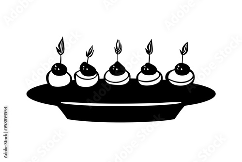 vector silhouette of a Elegant Canapes