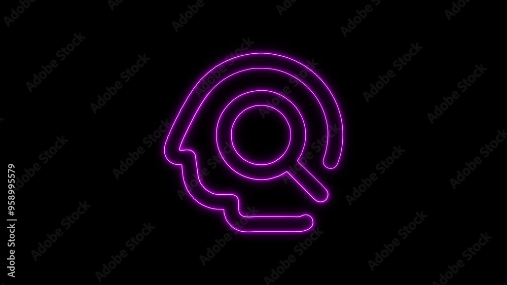4k Brain Gears Inside Woman Head Silhouette/ Animation of a female head profile silhouette with brain gears spinning inside, symbolizing mind power at work, creativity and ideas