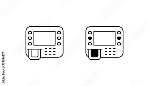 Atm Machine icon design with white background stock illustration