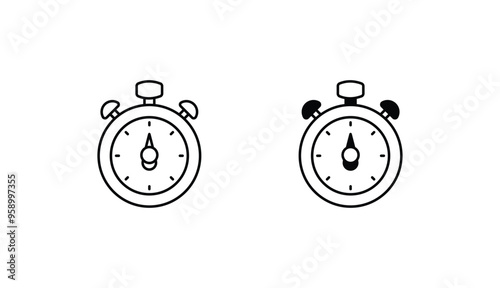Chronometer icon design with white background stock illustration