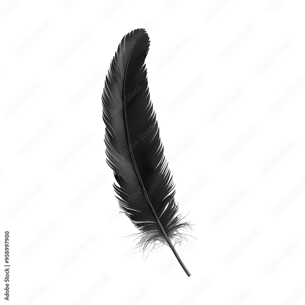 Black Feather on a Black Background Black Feather on a Black Background