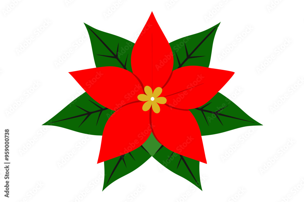 Poinsettia Christmas tree vector illustration Poinsettia Christmas tree vector illustration