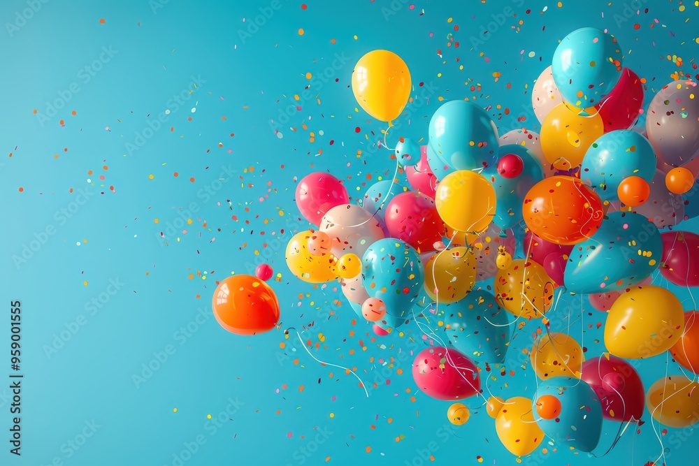 Vibrant balloons in various colors create a festive atmosphere, perfect for celebrations and joyful moments. Vibrant balloons in various colors create a festive atmosphere, perfect for celebrations and joyful moments.
