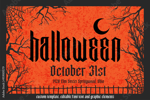 Halloween Flyer - Orange - Horizantal - 01