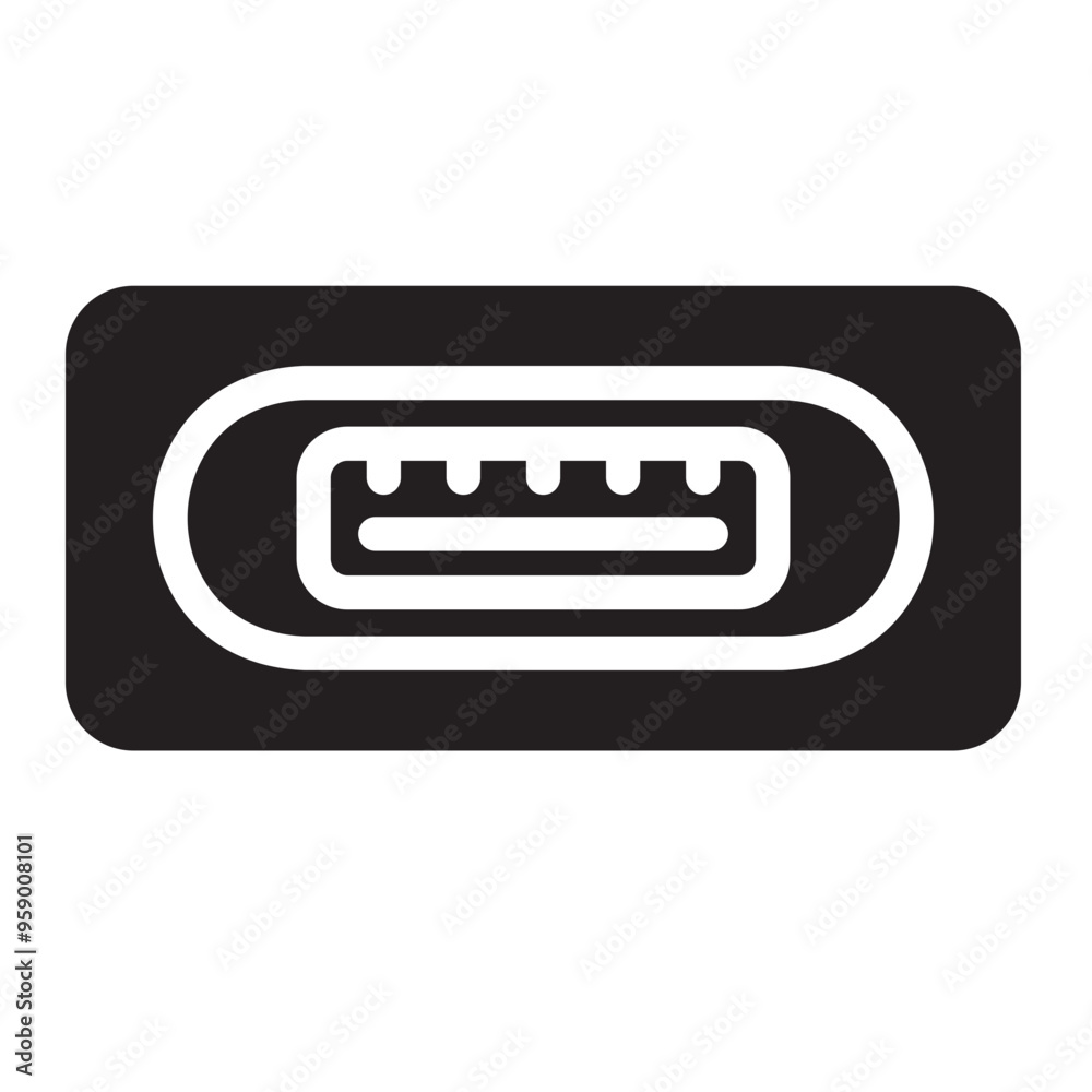 usb port glyph icon