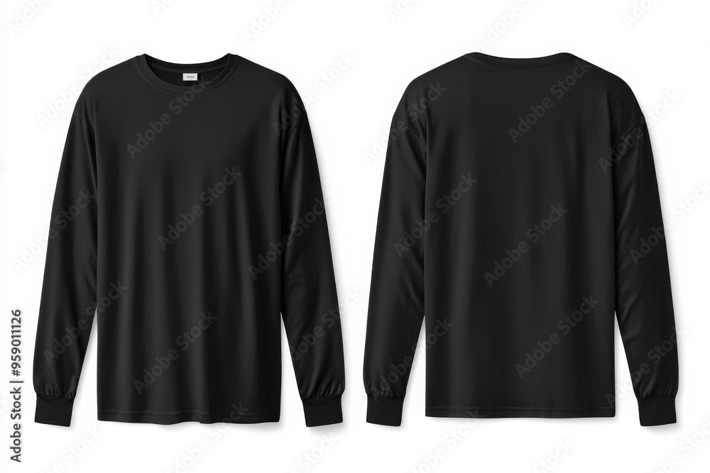 Black long sleeve tshirt mockup isolated created with Generative AI Black long sleeve tshirt mockup isolated created with Generative AI