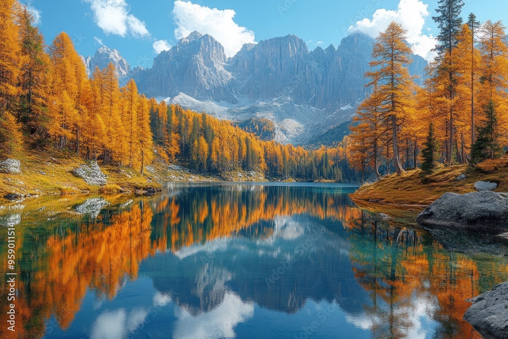 Fototapeta premium Mountain Lake Reflection