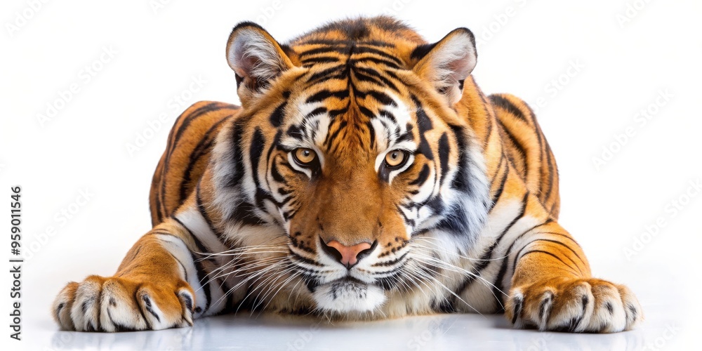 Obraz premium Tiger Close-up A Majestic and Powerful Portrait, Tiger, Animal, Wildcat