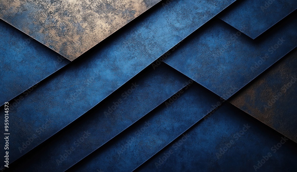Abstract Blue and Gold Geometric Pattern Abstract Blue and Gold Geometric Pattern