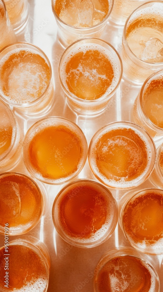 Symmetrical Aerial View of Orange Cocktails at Golden Hour Creating Geometric Patterns and Intricate Textures Symmetrical Aerial View of Orange Cocktails at Golden Hour Creating Geometric Patterns and Intricate Textures
