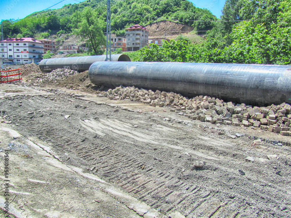 infrastructure water pipe laying construction infrastructure water pipe laying construction