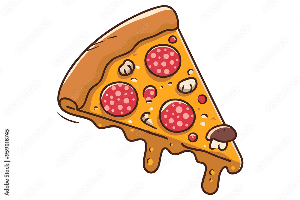 vector illustration of a flying slice of pizza. vector illustration of a flying slice of pizza.