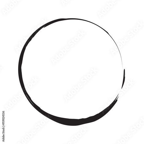 Circle shape Icon black grunge vector. Round frame Vector Icon.