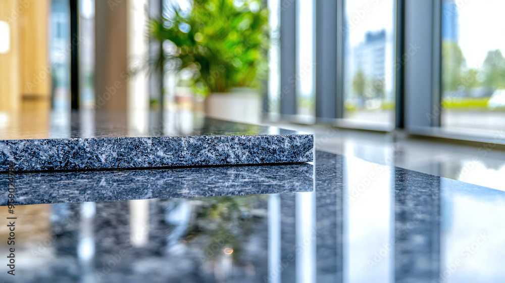 a smooth, polished granite surface extending across frame a smooth, polished granite surface extending across frame