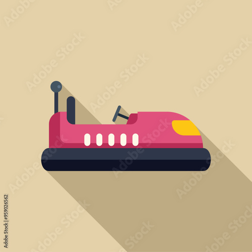 Simple yet colorful illustration of a bumper car, bringing back childhood memories of fun at the amusement park