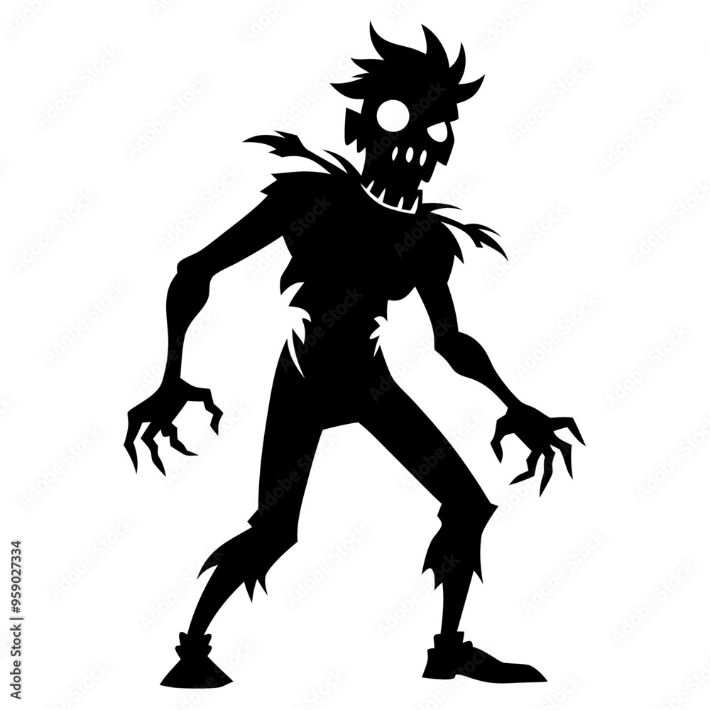 Fototapeta premium scary zombie silhouette for halloween