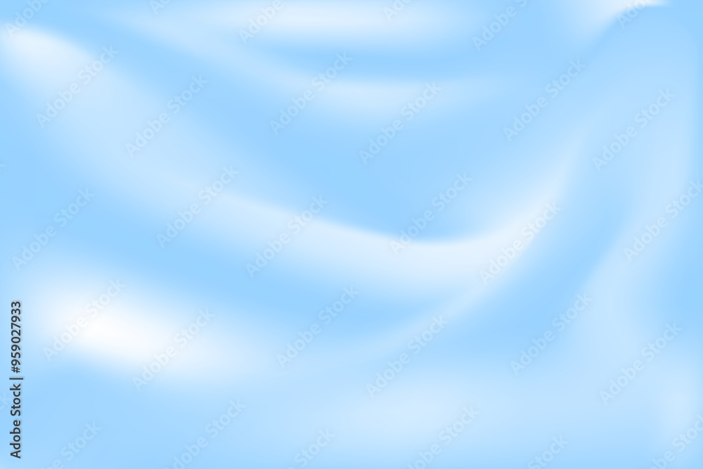 Cloudy soft blue sky with blurred white clouds. Bright wavy pastel shades of blue in gradient mesh Cloudy soft blue sky with blurred white clouds. Bright wavy pastel shades of blue in gradient mesh