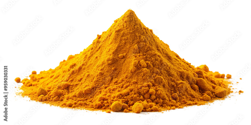 turmeric powder pile isolated on a white background turmeric powder pile isolated on a white background