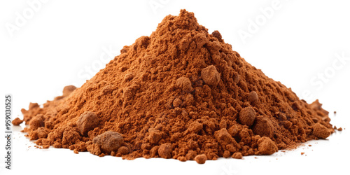 pile cocoa powder isolated on a white background
