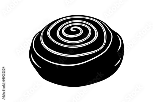 Set of silhouettes of cinnamon buns, cinnamon roll of various types, logo for a sweets store or bakery vector illustration