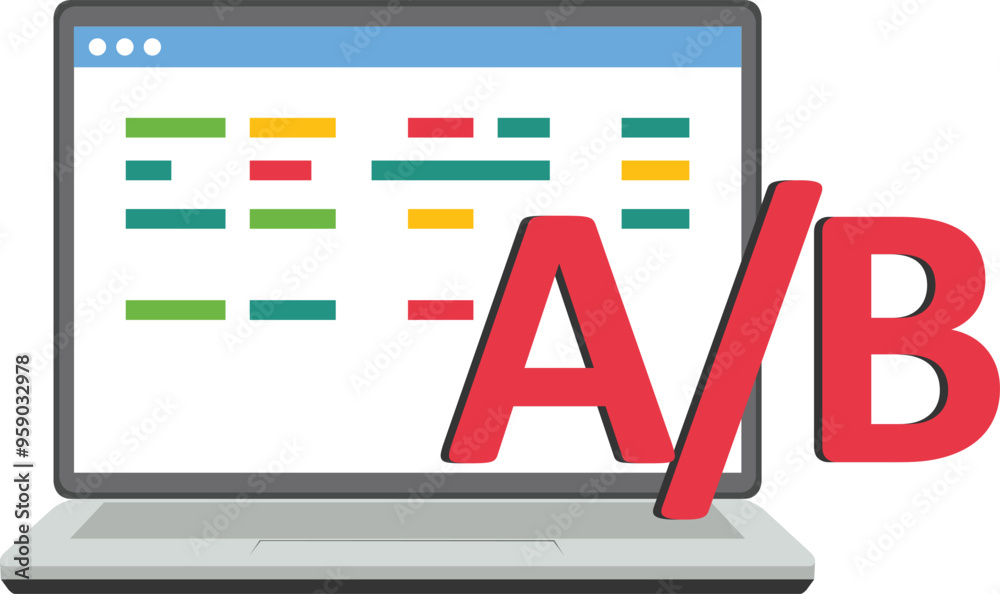 Alphabets A and B for testing. AB testing, market research to split user to test for user experience for website or application. Flat vector illustration
Alphabets A and B for testing. AB testing, market research to split user to test for user experience for website or application. Flat vector illustration
