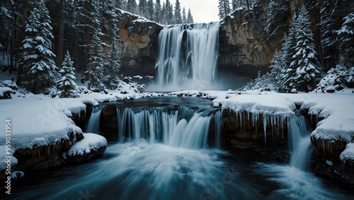 waterfall in winter
