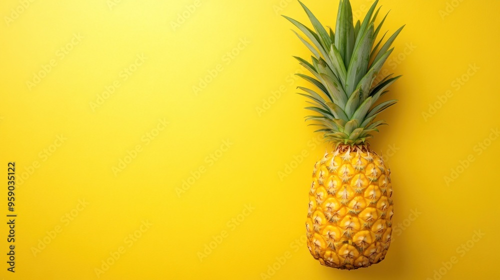 Pineapple on Yellow Background Pineapple on Yellow Background