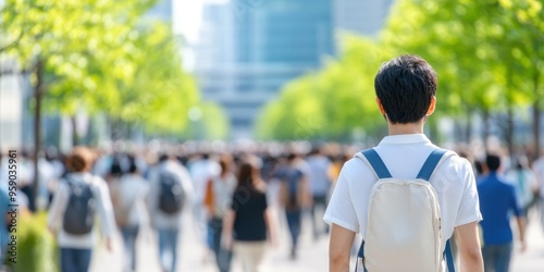 During the day, a massive throng of individuals in the metropolis scurry about their business, selectively focussing.