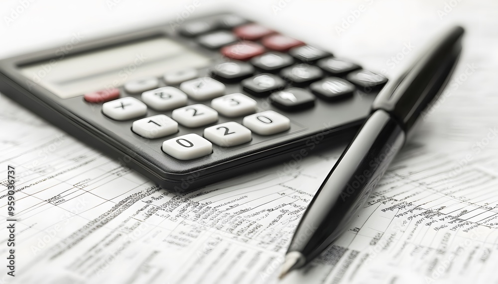 Calculator and Pen on a Financial Spreadsheet Calculator and Pen on a Financial Spreadsheet
