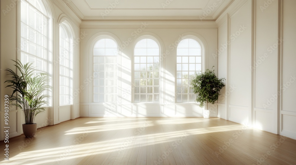 Bright and airy room with large windows Bright and airy room with large windows