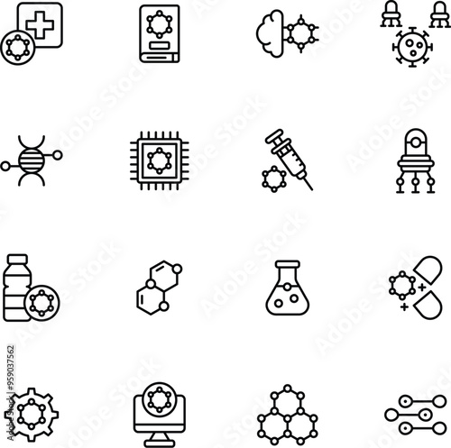 set of NANOTECHNOLOGY icons
