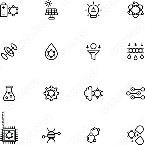 set of NANOTECHNOLOGY icons
