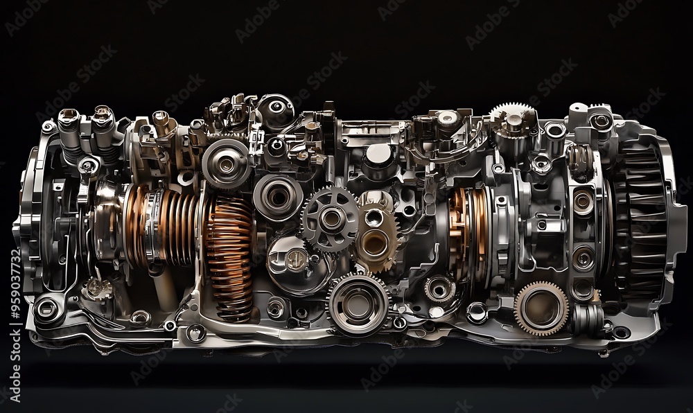 Cutaway View of a Complex Internal Combustion Engine Cutaway View of a Complex Internal Combustion Engine