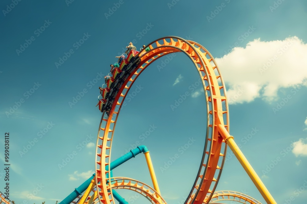 A rollercoster ride with loopings and sharp curves. A rollercoster ride with loopings and sharp curves.